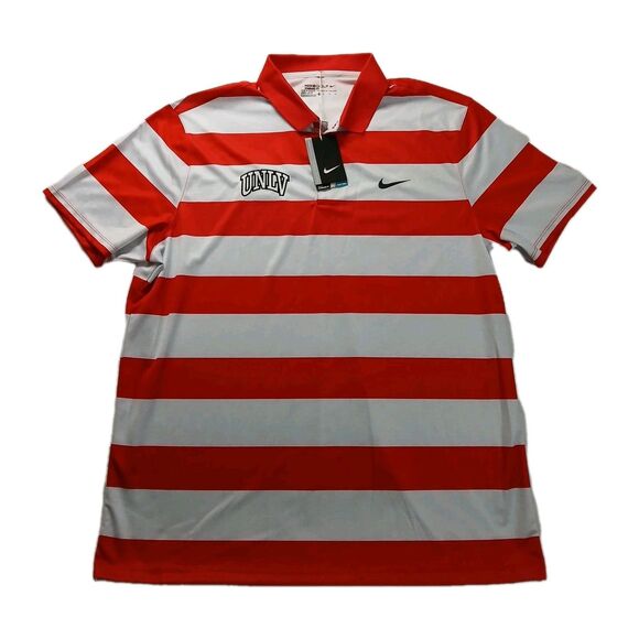​Nike Golf UNLV Red White Stripe Polo Shirt Men's XL New with Tags 725516 - Picture 1 of 7
